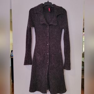 Y2K Forever 21 Buttoned Duster Cardigan Acrylic Mohair Blend Size M Rare
